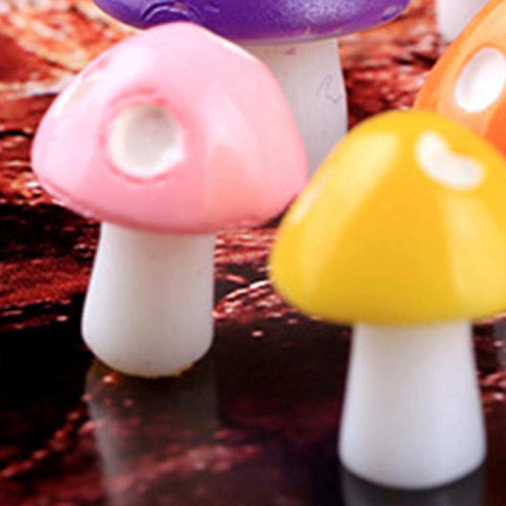 20Pcs Mini Artificial Mushroom Miniatures Fairy Garden Ornament Resin Crafts