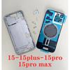 Новый Оригинальный Корпус Для IPhone 15 Plus 15 Pro 15 Крышка Дверца Аккумулятора Задняя Шасси Средняя Рамка со Задним Стеслом для iPhone 15 Pro Max