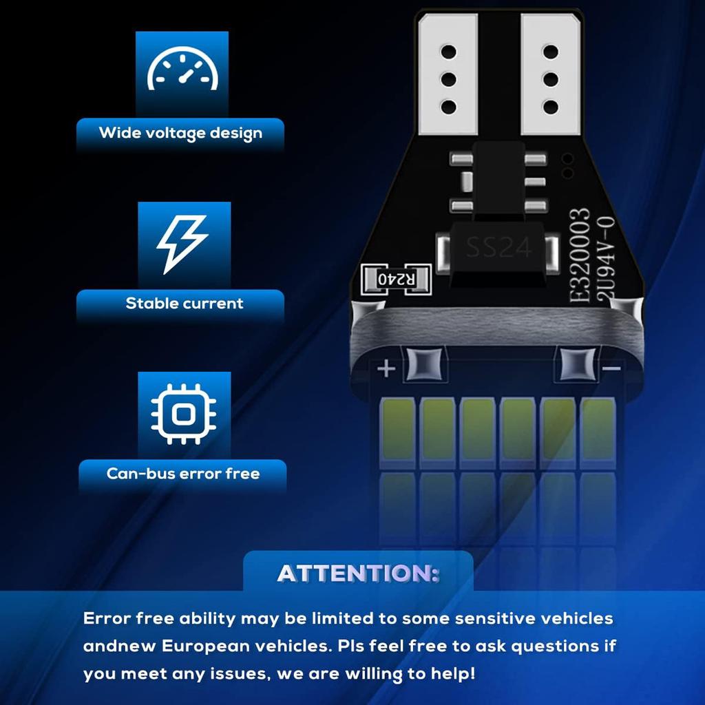 2 светодиодных лампы высокой мощности 45 шт. 4014SMD супер яркие 1200LM для замены фонарей заднего хода автомобиля белые