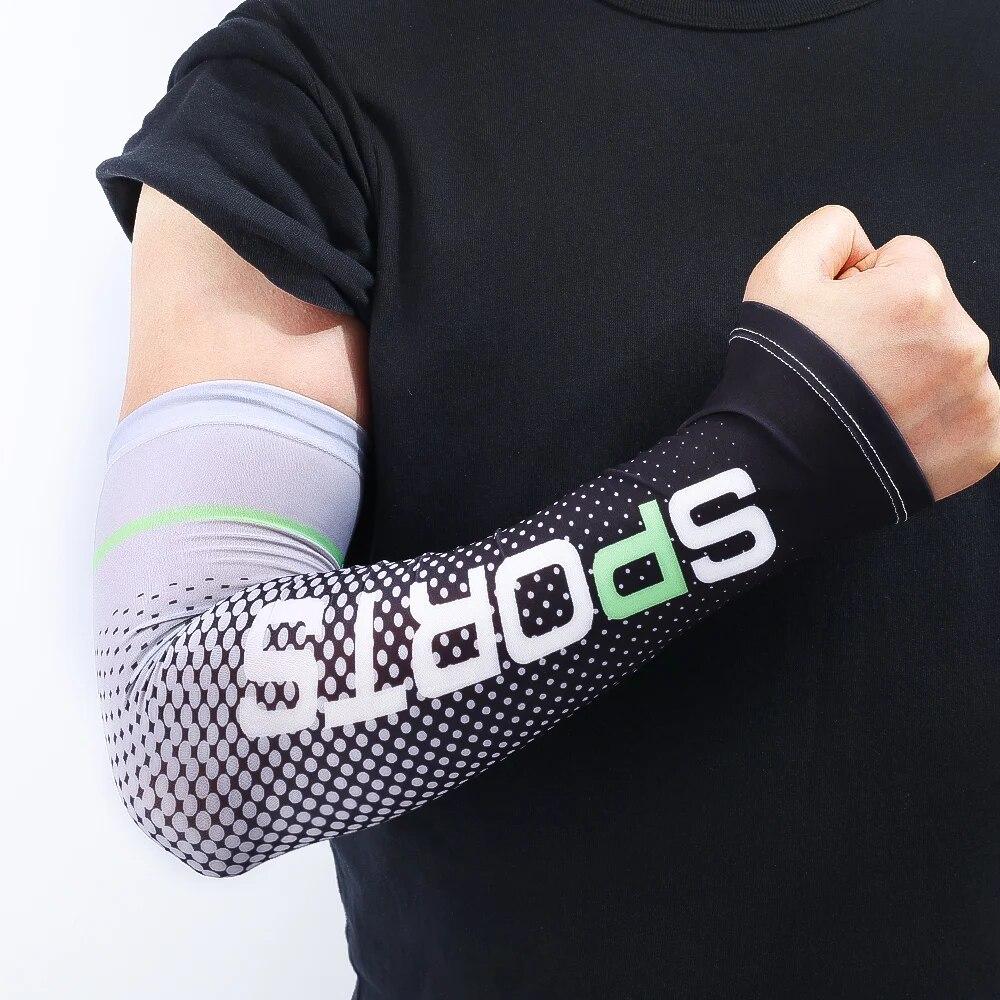 2 шт., мужская защита от солнца и ультрафиолета, ледяной шелк, с длинным рукавом, солнцезащитный крем, защита для рук на открытом воздухе, крутая спортивная защита для рук для велоспорта