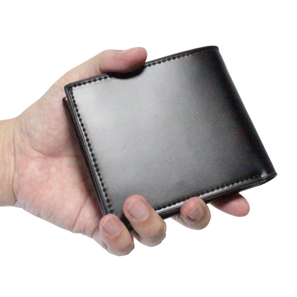 Кошелек Bercute Black Bifold, Натуральная кожа лошади, Короткий кошелек для мужчин и женщин, С карманом для монет, Тонкий, Складной, Ультратонкий, Мини, Компактный,
