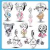 925 Silver Boy And Girl Sisters Couples Dangle Charms Fit Charm Bracelet Beads Jewelry Making