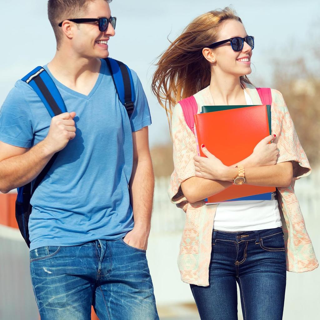 GNL Plastic Folders with Pockets and Prong, Pack of 5, Colored Heavy Duty 2 Pocket File Folders Letter Size, Folders with Prongs for School, Home,