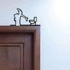 Абстрактная Линейная Арт Декор Стены Туалета Железное Искусство Креативный Мультяшный Стиль Угловая Подвесная Декорация для Двери Ванной Комнаты Металлическая Скульптура