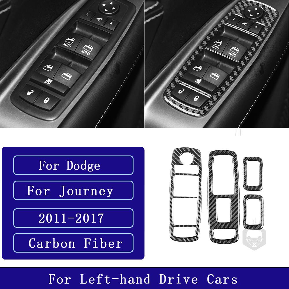 For Dodge Journey 2011-2017 Carbon Fiber Window Lift Control Button Panel Trim Cover Car Interior Accessories Decorative Sticker