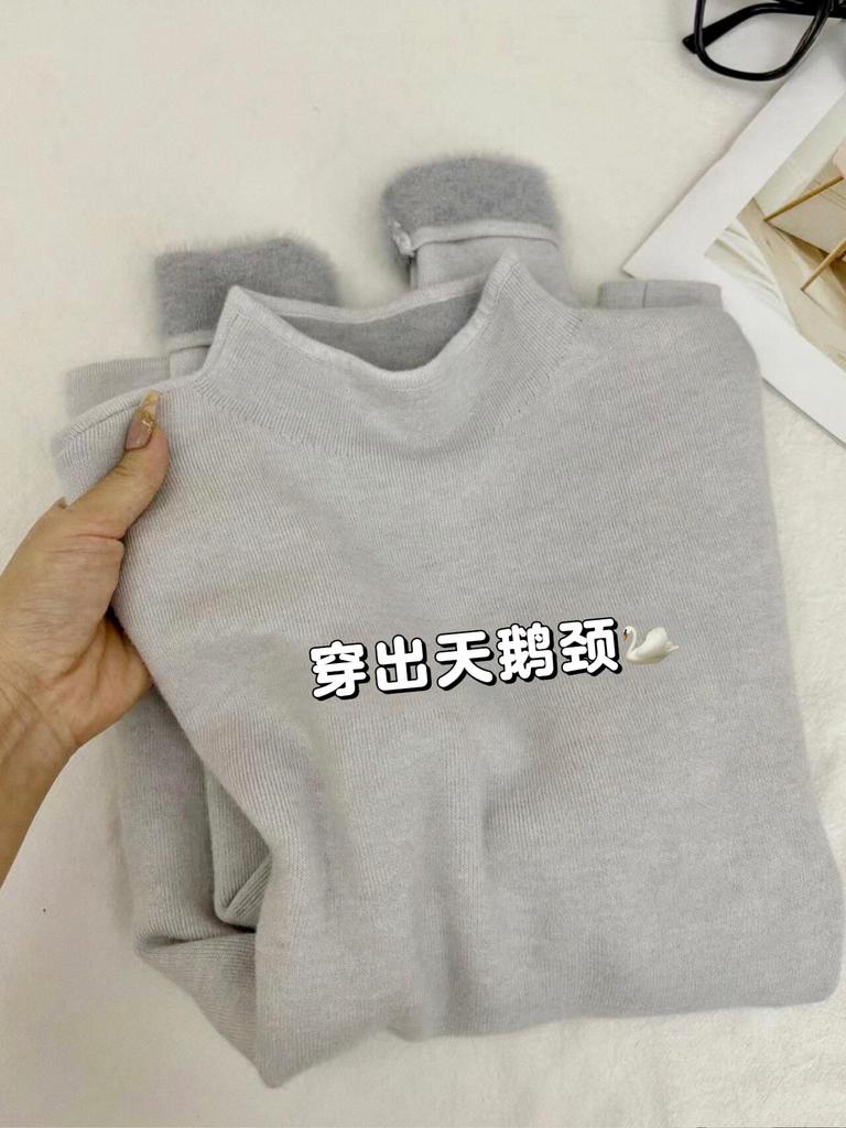 Повседневный внутренний топ однотонного цвета с полувысоким воротником, утолщенная трикотажная рубашка с длинным рукавом для осени и зимы, с воротником-стойкой и флисовой подкладкой