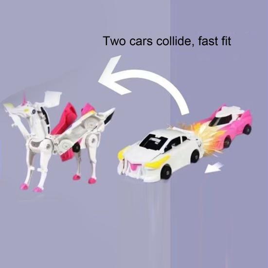 2Pcs Transforming Flying Horse Car Toy for Kids Sturdy Transforming Car-Robot Gift for Boys Girls Birthday