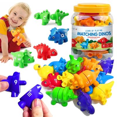 Игрушка для мелкой моторики с одинаковыми буквами, ABC, динозавр, алфавит, игра с прописными и строчными буквами, обучающие игрушки Монтессори для мальчиков и девочек
