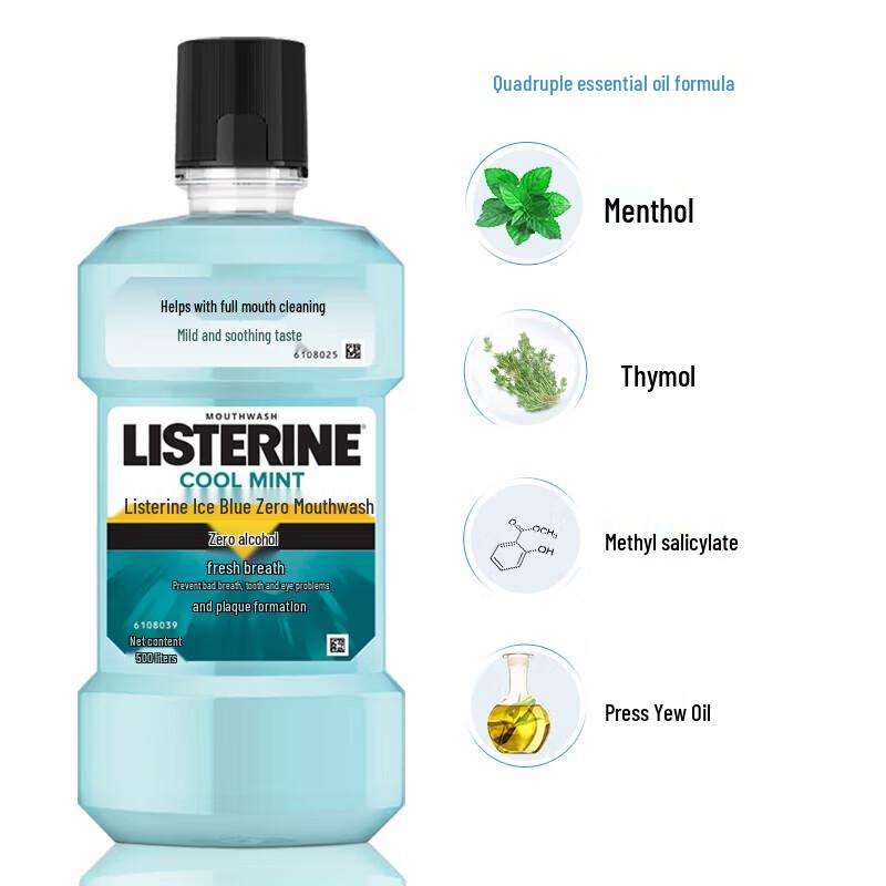 Listerine Освежающий мятный ополаскиватель для рта без спирта