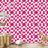 Wallpaper Free checkerboard purple and white, powder pink background 50x1000