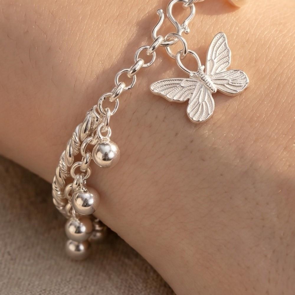 Light Luxury Beaded Bracelet Sweet Simple Bracelet Bangle Butterfly Pendant Bracelet Daily