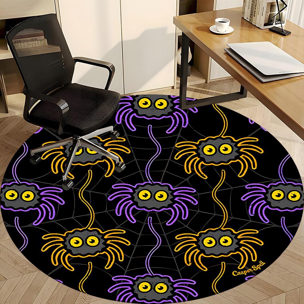 1pc Spider Web Office Round Area Rug,  Mat Suitable ForOffice, Under Office Chairs Bedroom Living Room Home Decor, Room Deco