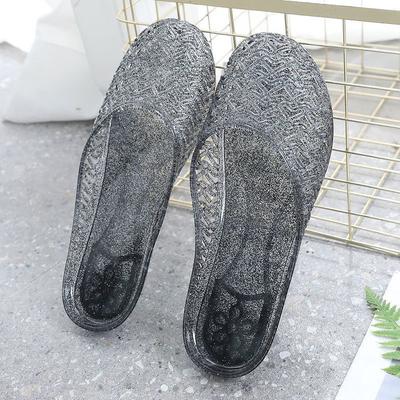 Новые летние туфли-желе для актрис, домашние баотоу, пляжные, нескользящие, с отверстиями, прохладные тапочки, модные и прозрачные