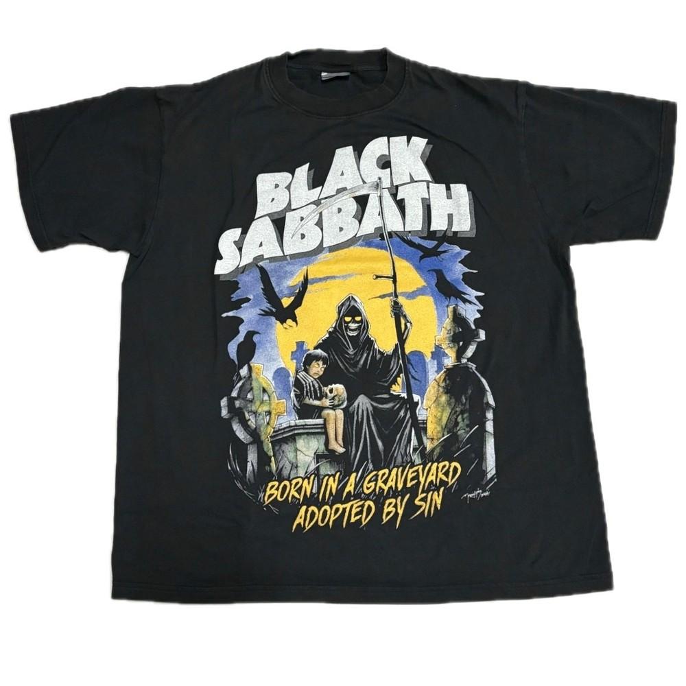 Винтажный 1978 Black Sabbath Born in Graveyard Adopted By Sin Тур 90-х РЕПРИНТ