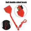 Двойная щетка для чистки клюшек для гольфа с выдвижной крышкой Щетка для чистки клюшек для гольфа с медной нейлоновой щетиной Аксессуар для гольфа