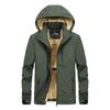 New Autumn and Winter Men's Clothing Fleece Thickened Hooded Jacket Men's Multi-pocket Removable Hat Jacket