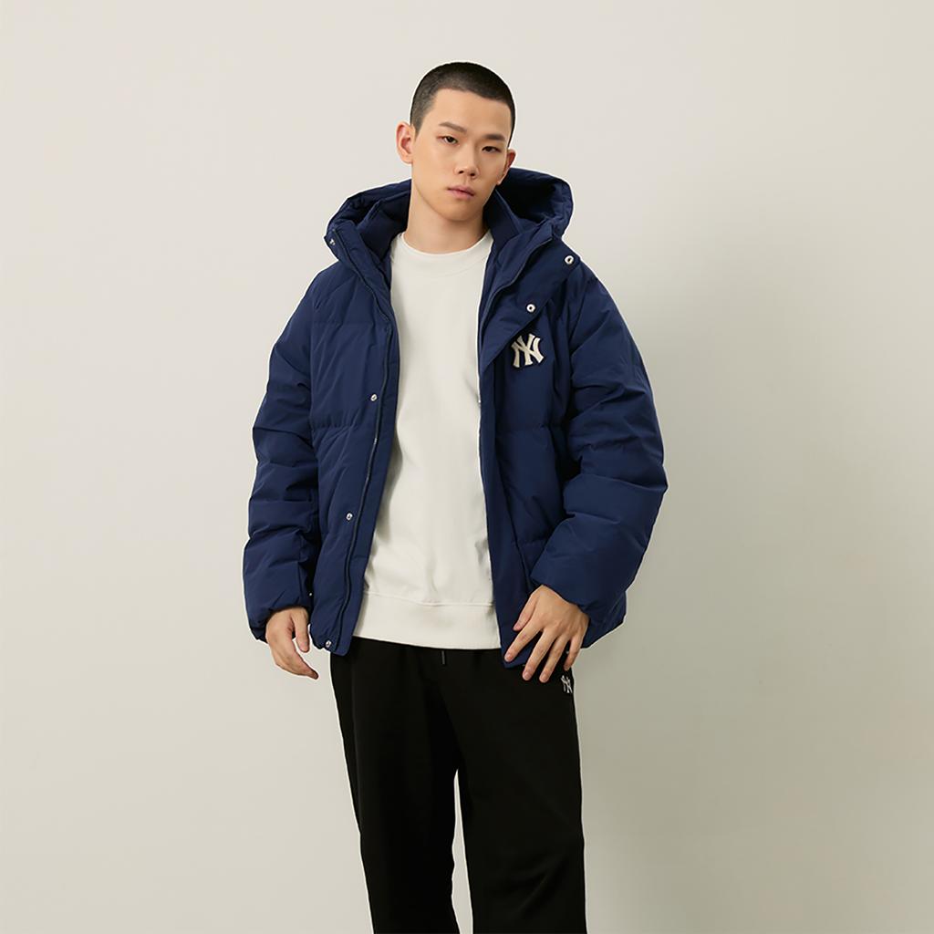 MLB College Style New York Yankees FW24 3D Terry Embroidered Logo Short Loose Fit Hooded Warm Comfortable Down Jacket Unisex outerwear 3ADJV1046-50NYL