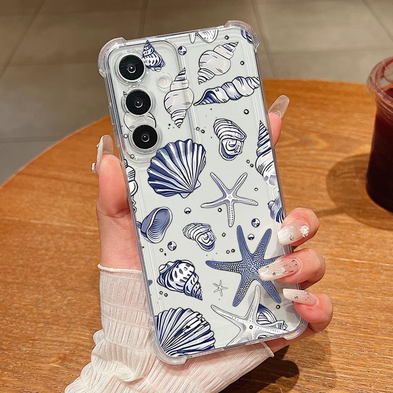 Прозрачный чехол для телефона с рисунком кита и черепахи для Samsung Galaxy S26 S25 S24 S23 Ultra S22 S26 Plus S21 S24 S25 FE Ударопрочный мягкий чехол