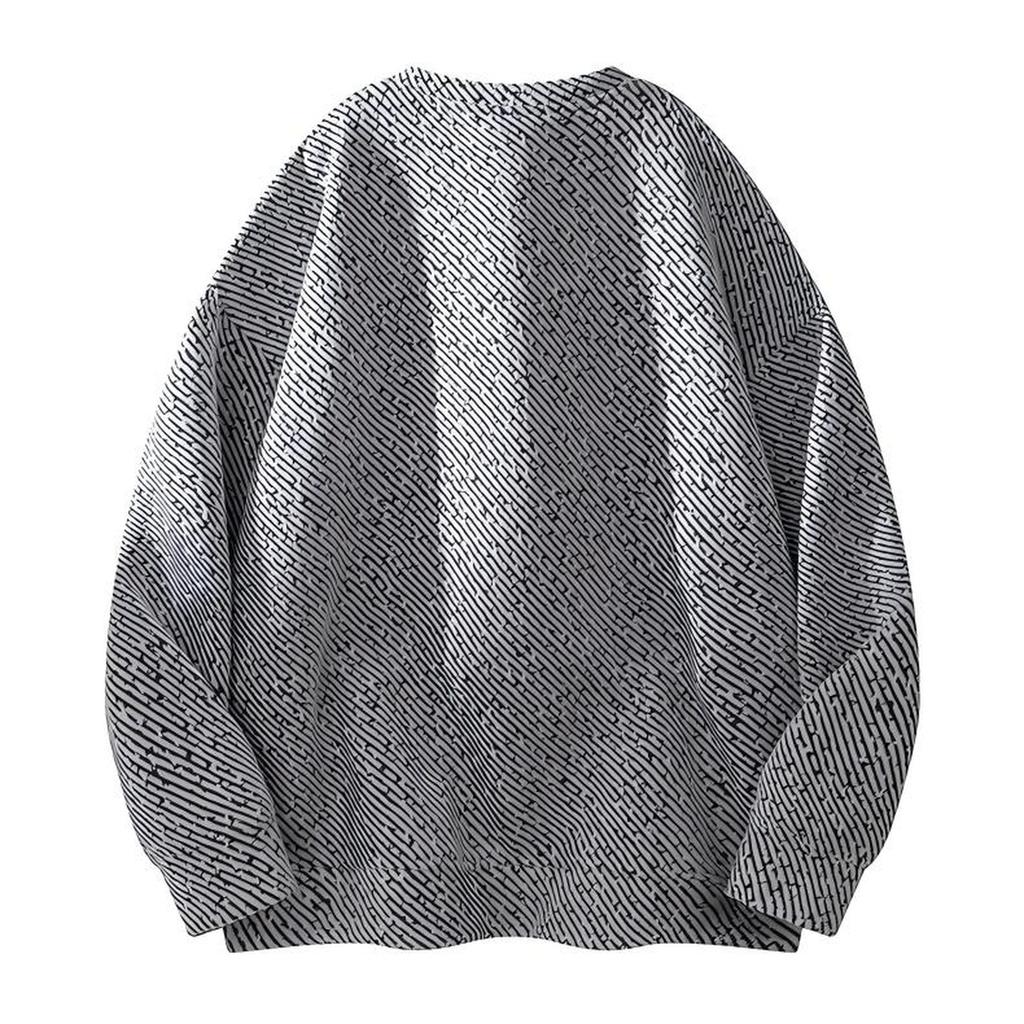 Мужское худи свободного кроя спортивного стиля с круглым вырезом, однотонный топ без капюшона в стиле ленивый ветер