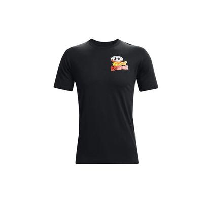 Cartoon Print Training Loose Comfortable Crew Neck Short Sleeve T-Shirt Men Tops Black 1366449-001