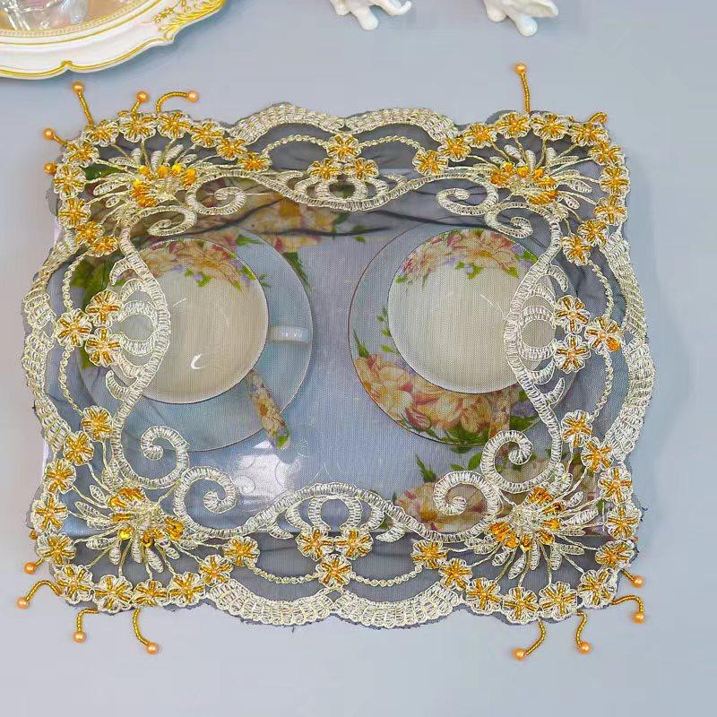 НОВЫЙ бисер цветы вышитые скатерть чехол для стола свадьба столовая чай скатерть кухня Рождество украшение стола и аксессуары