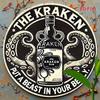 D Металлическая табличка The Kraken Rum Винтажный Ретро Монстр Щупальце Кальмар Алкоголь Бар Паб Мужская Берлога Морской Настенный Декор Подарок