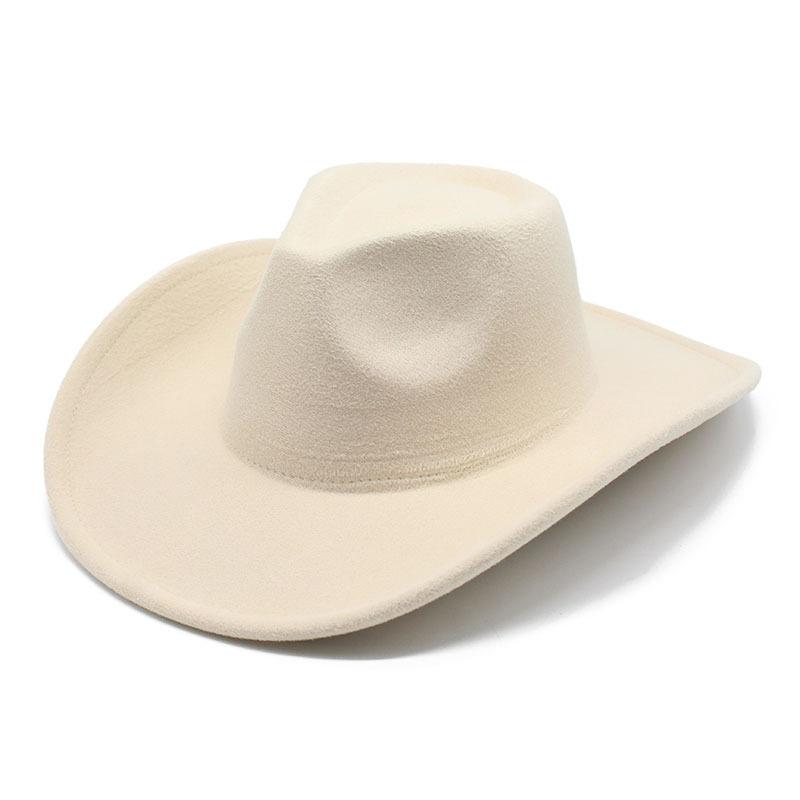 Curled Woolen Big-Brimmed Jazz Top Hat Women'S Fashion Casual Big-Edged Felt Hat Men'S Jazz Hat