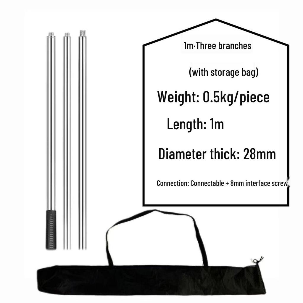 Утолщенная антискользящая нержавеющая телескопическая ручка для сачка для ловли крупной рыбы