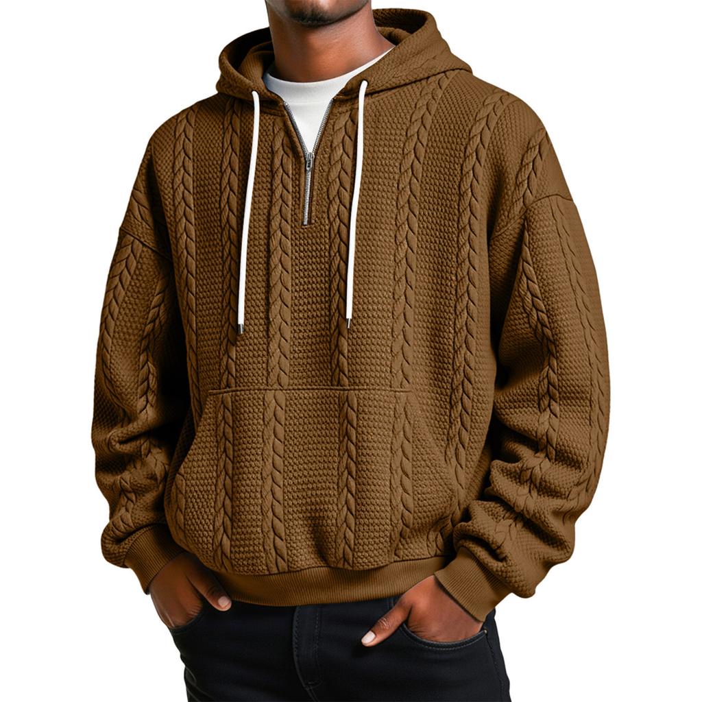 Мужская Повседневная Принт Половина Молнии Капюшон Худи