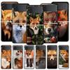 Cute Red Fox Gift Luxury Phone Case For Samsung GalaxyZ Flip 4 5 Fold Black Hard PC Shell For Samsung Z Flip 3 Cover Couqe