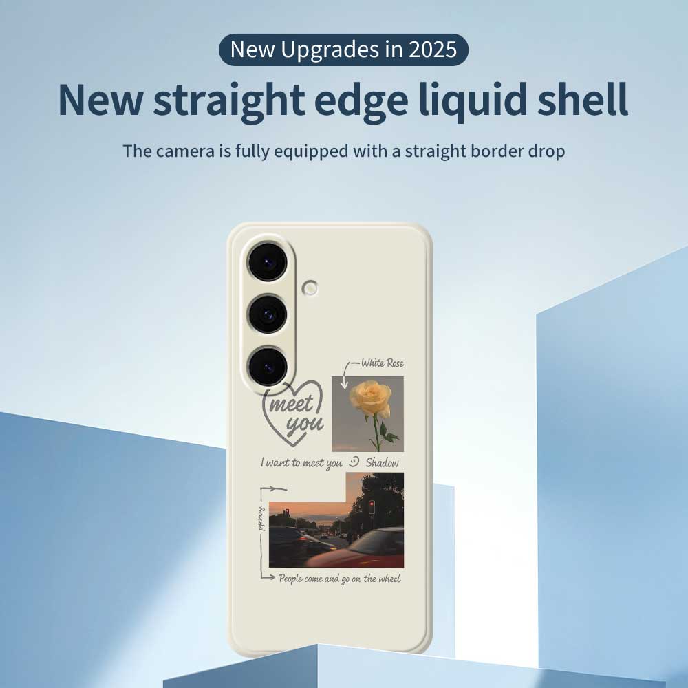 For Samsung Galaxy S24 FE Case Meet You Photo Pattern Printing Straight Edge TPU Phone Back Cover