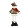 Christmas Doll Pendant Santa Claus Snowman Telescopic Legs Design Plaid Print Xmas Doll Festival Home Decoration