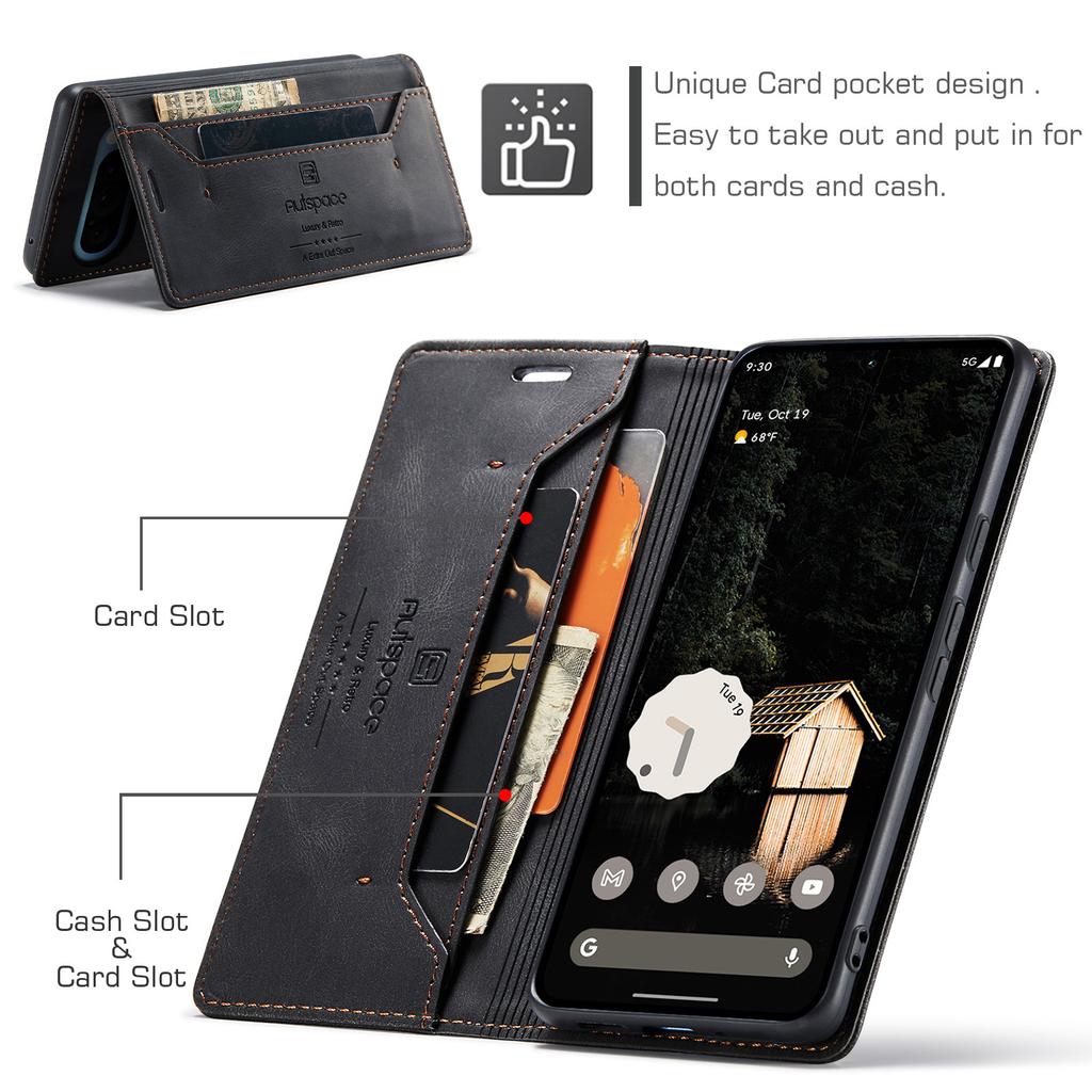 Роскошный кожаный чехол с RFID-защитой и магнитной застежкой для Google Pixel 9 10 ProXL 9A 8A 7A Fold, деловой кошелек, чехол с отделением для карт для Pixel 8 9 10 Pro