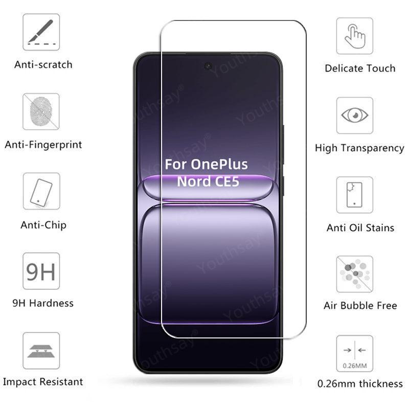 6-в-1 Для OnePlus Nord CE5 Закаленное Стекло Защитная Пленка для Экрана OnePlus Nord CE5 HD Защитная Пленка для Объектива Камеры Телефона OnePlus Nord CE5