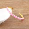 Nidin Fashion Zircon Cuff Bangles Bracelet for Women Cubic Zirconia Gold Plated Dripping Oil  Beach Vacation Jewelry Party Gifts