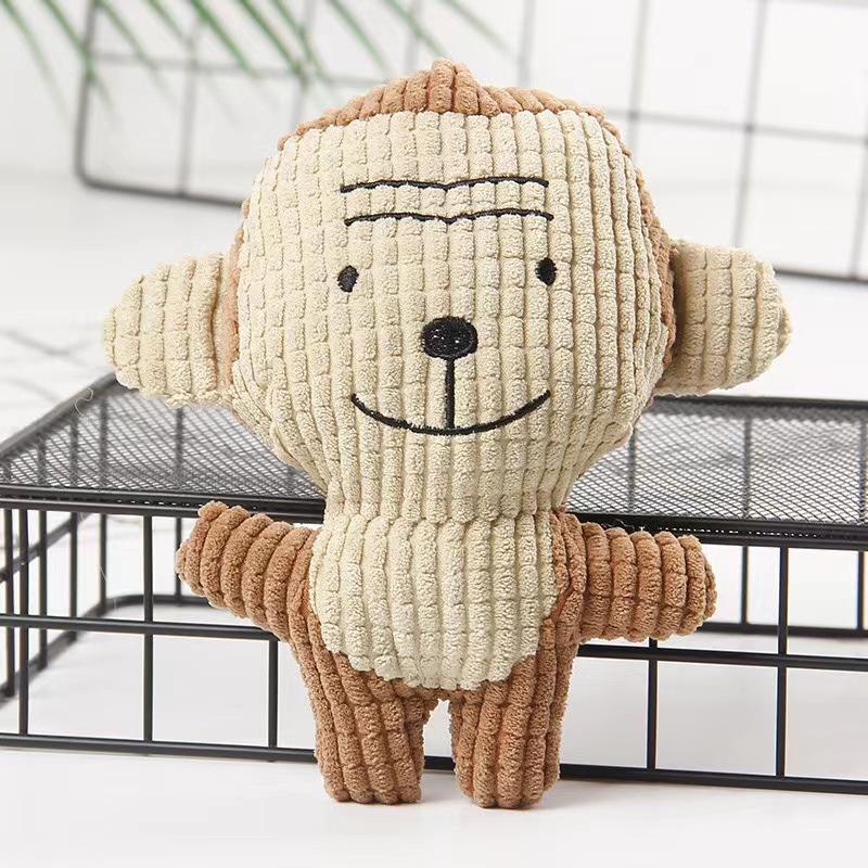 Lovely Sound-Making Dog Playthings, Corduroy Animal Chews for Puppies, Durable Interactive Dental Toys, Pet Essentials