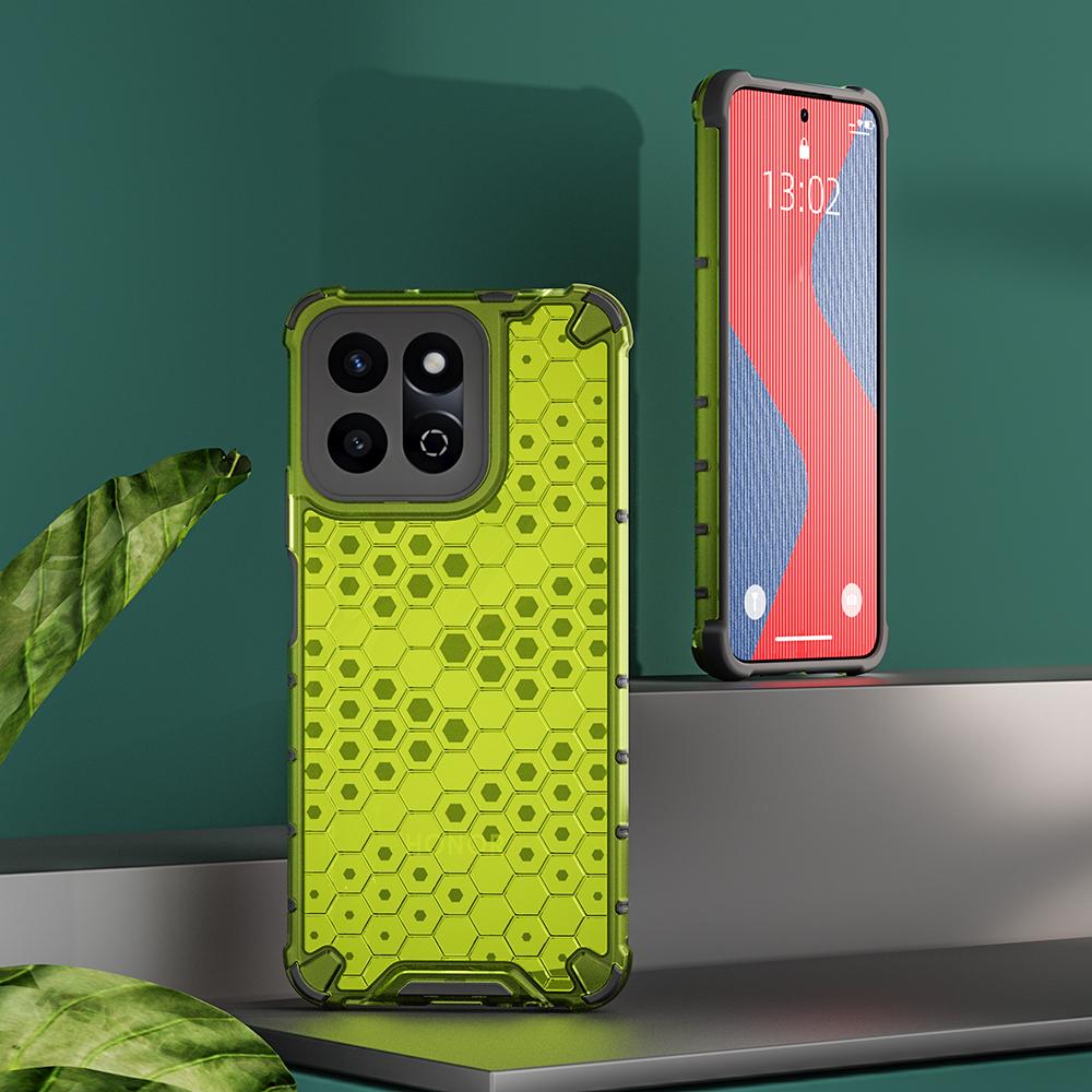 KEYSION Противоударный бронированный чехол для HONOR X7c Мягкий силиконовый + ПК Прозрачный сотовый чехол для телефона Huawei Honor 200 Smart 5G