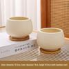 Ceramic Flower Pot with Tray for Orchids and Succulents