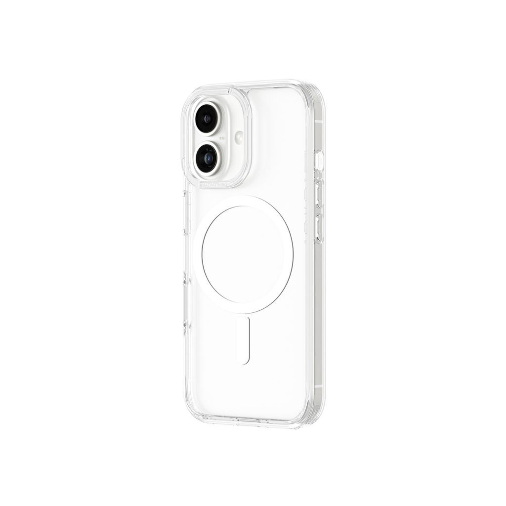 Silicone case with magnetic ring for iPhone 16 - transparent