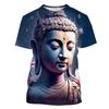 T-Shirts 3D Buddha Shakyamuni Printing T Shirt For Men Round Neck Short Sleeve Kid Cool Buddhist Faith Tops Harajuku Clothes Tee
