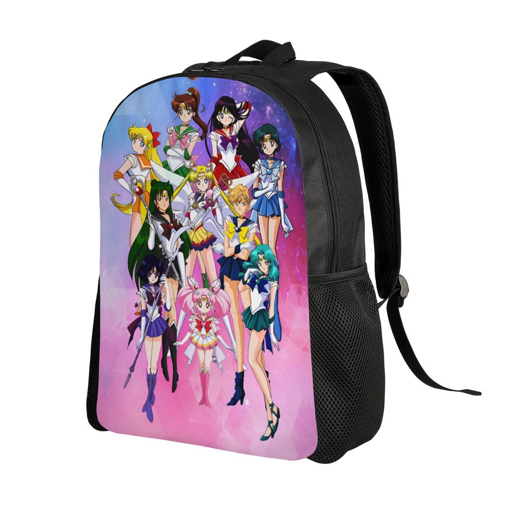 Sailors Anime Moons Рюкзаки для Мужчин Женщин Школьников Студентов Колледжа Сумка для Книг Вмещает 15-дюймовый Ноутбук Цукино Усаги Кино Макото Сумки
