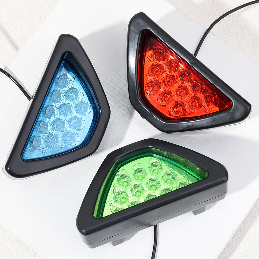 Universal Sporty Triangle 12LED Rear Fog Light Third Brake Lamp Brake Signal Lamp Stop Light