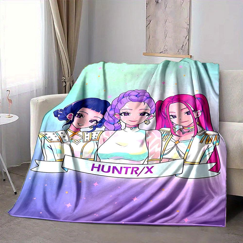 1pc HuntrX Flannel Blanket [Cozy Throw Blanket] For Sofa, Bed, Travel, Camping, Livingroom, Office, Couch, Chair, And Bed