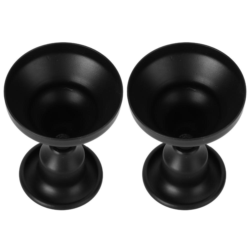 Black Candlestick Holder Taper Candle Mini Dual-Use Candlestick Candle Holder Wedding Decoration