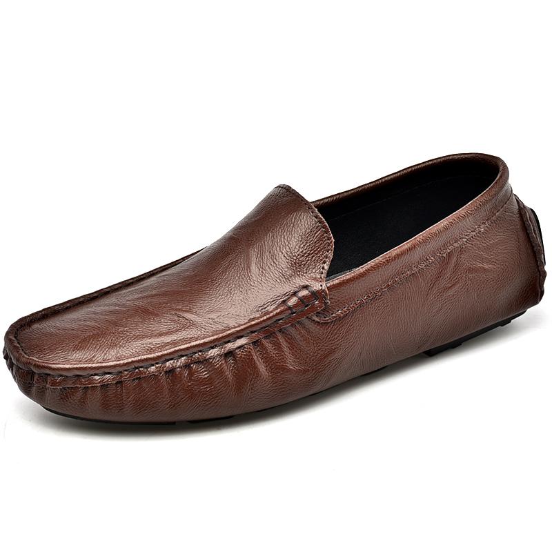 Men’s Moccasins White Loafer Brown Driving Shoes Comfort Flats Wide Shoes Slip-ons Plus Size Shoes for Men Over Sized