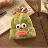 Милая смешная вязаная шапка-лягушка женская осенне-зимняя широкая повязка на голову теплая шапка 2023 новая шапка от холода студенческая