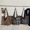2025 Plaid Casual Commuter Shoulder Bag - Large Capacity Woolen Handbag Tote for Ladies