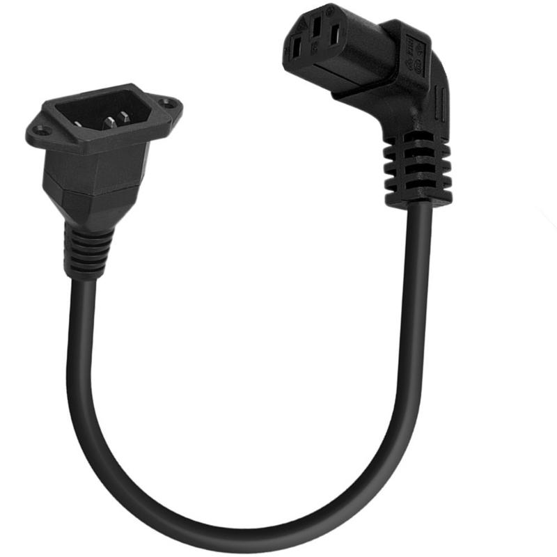 Удлинитель кабеля C13 Female на C14 Male с резьбовым отверстием, 90 градусов, IEC320, C14 на C13, угловой вверх/вниз/влево/вправо