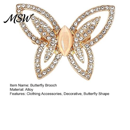Butterfly Decorative Pin Women Hollow Brooch, Golden Badge Dainty Pin, Sweater Cardigan Coat Dress Jewelry Accessories Lapel