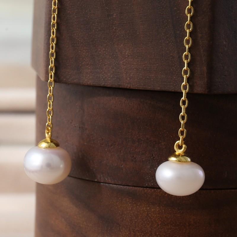 Серьги с жемчугом для женщин Модные и универсальные серьги Простые серьги высокого класса